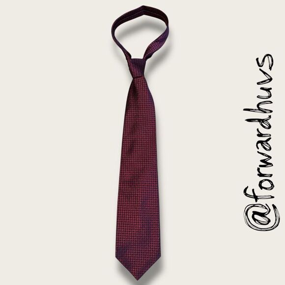 Lauren Ralph Lauren Hand-Finished Necktie – Crimson & Navy - Picture 4 of 8